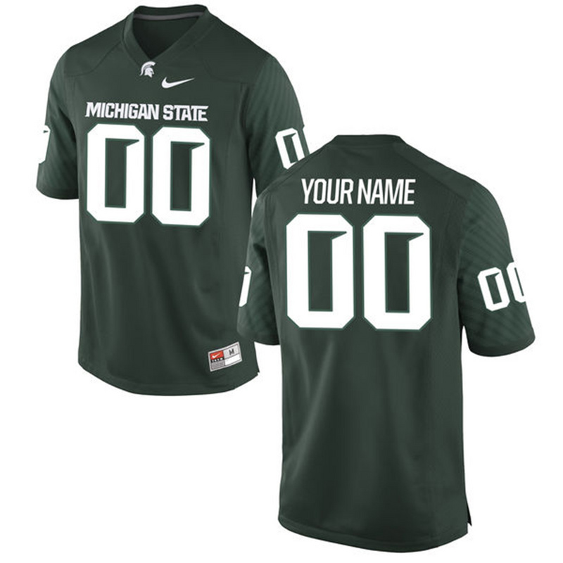 Michigan State Spartans Customized College Football Limited Jersey  Green->customized ncaa jersey->Custom Jersey